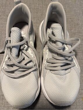 New Balance Gray Slip-On Sneakers with Hex Sole Pattern